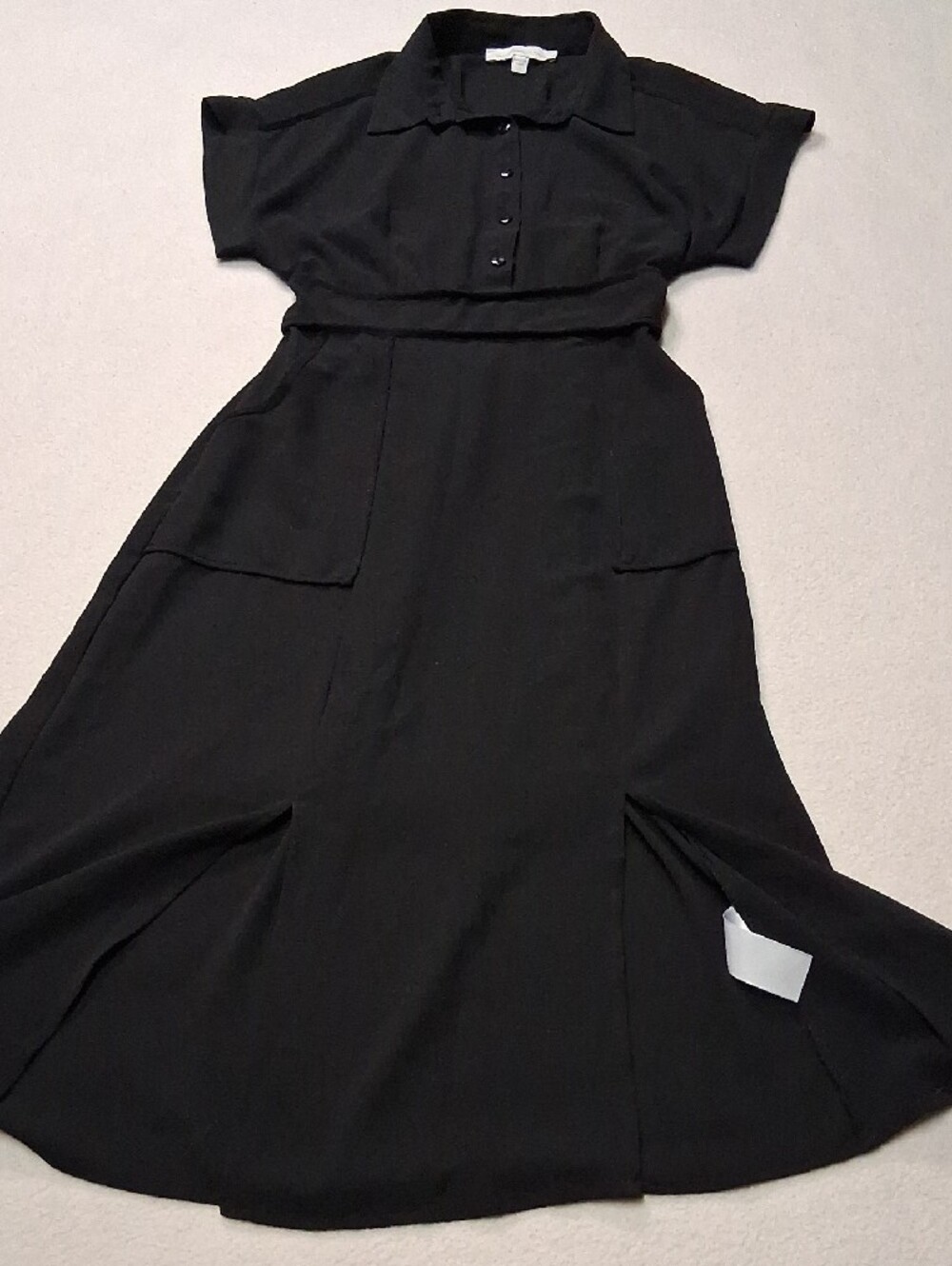 Monteau Black Shirtwaist Midi Dress - Picture 7 of 9